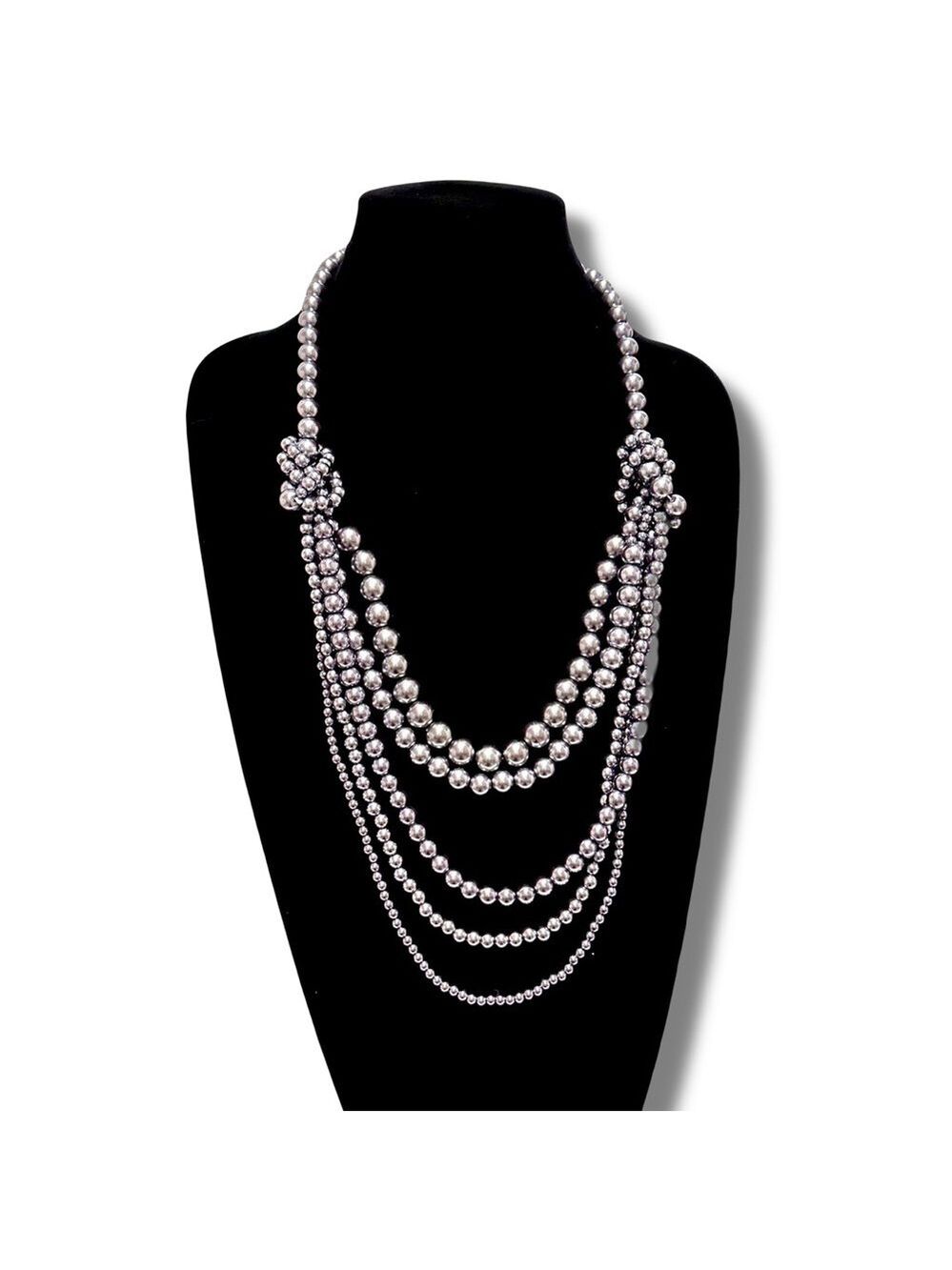 ISAAC MIZRAHI multi-strand gray pearl elegant party necklace | NEW​ - Picture 3 of 7